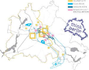 Karte der vier strategischen Themen. ©Think Berl!n